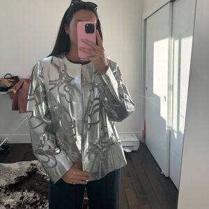 Vintage Silver Leather Jacket